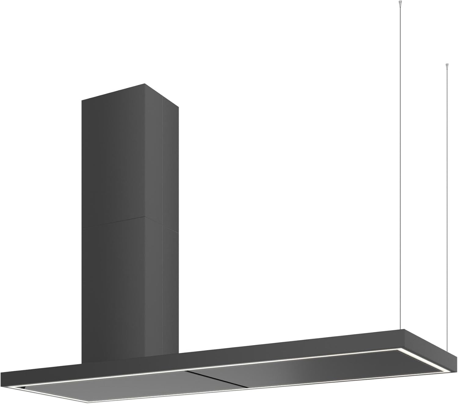Futuro Futuro Turo Black 69 Inch Island-mount Range Hood, Contemporary Design, Offset, Painted steel, LED, Ultra-Quiet, with Blower