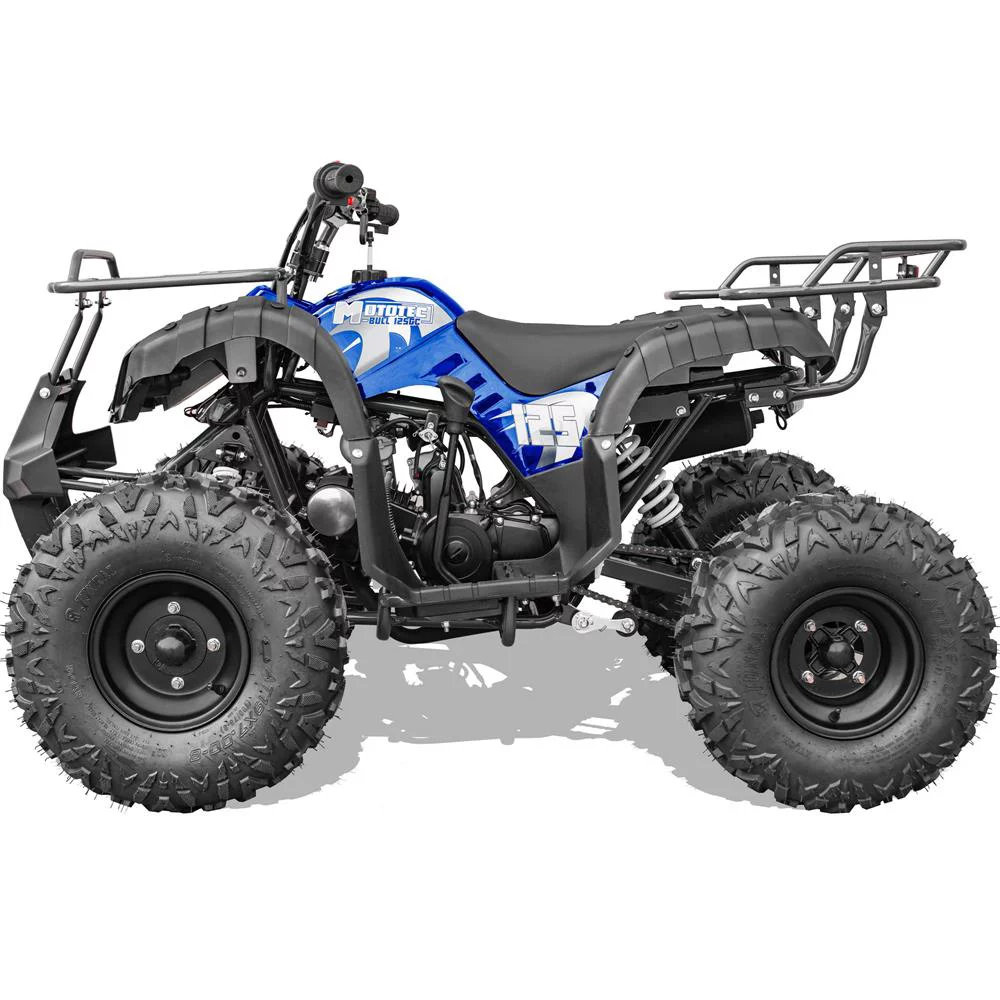 MotoTec Bull 125cc 4-Stroke Kids Gas ATV Blue - Curated Treasures Market