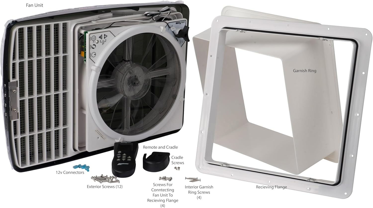 Maxx Air 00-07500K MaxxFan Deluxe with Remote - Smoke, Black