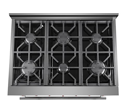 NXR SC3611 36" 5.5 cu.ft. Pro-Style Natural Gas Range with Convection Oven, Stainless Steel