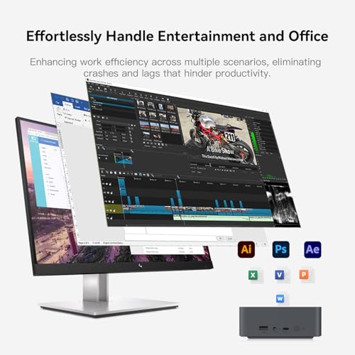 Beelink Mini PC EQR5 5825U AMD Ryzen 7 Processor(8C/16T, up to 4.5GHz), Micro Computer 16GB DDR4 500GB SSD Built-in PSU, Mini Computers Dual HDMI/4K 60Hz/WiFi6/BT5.2 Home/Office/HTPC