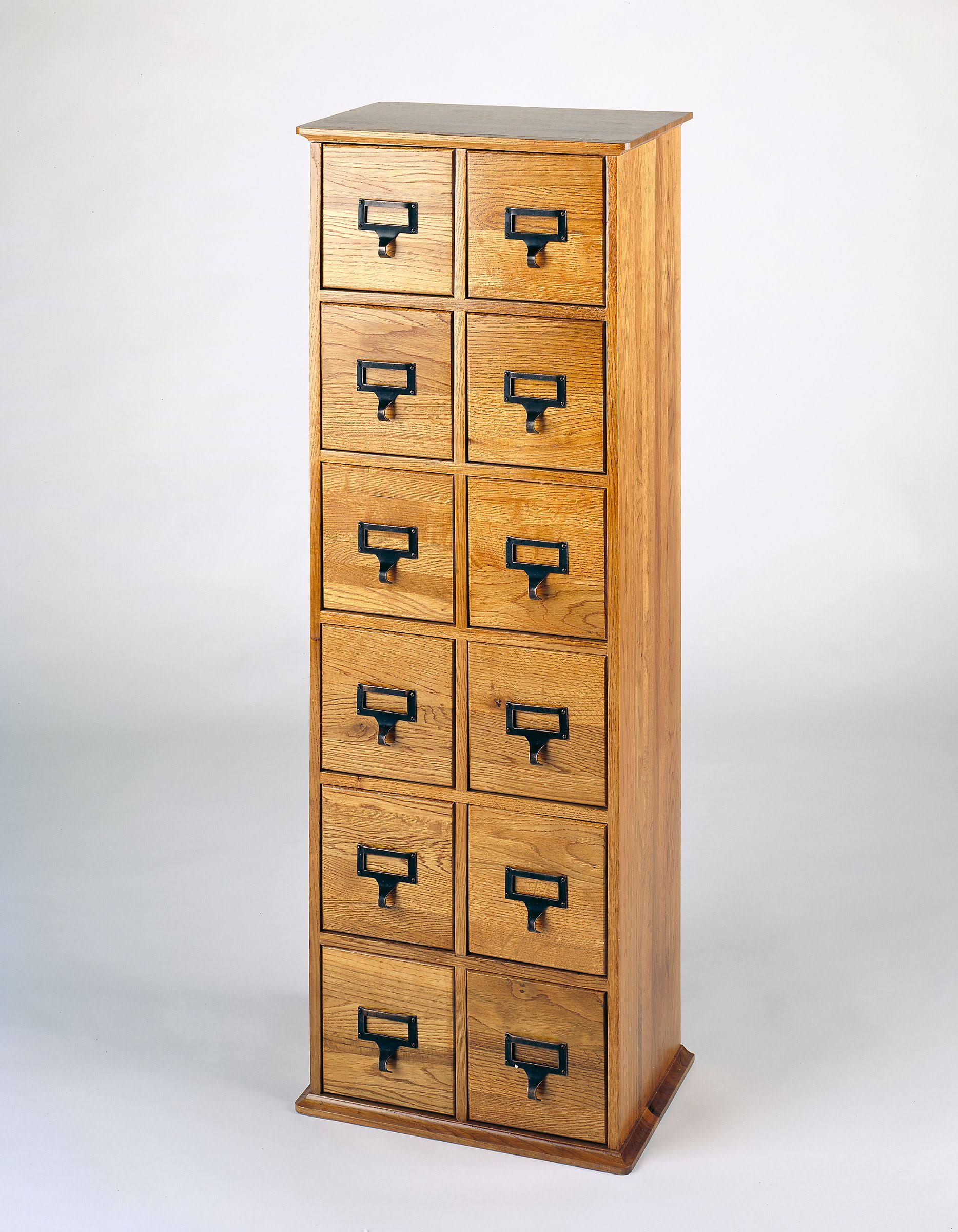 Leslie Dame 40x22 12-Drawer 228 CD Media Storage Cabinet-Oak