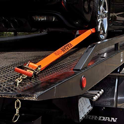 Vulcan Wheel Tie Down Kit with Snap Hook Ratchets, 4 Pack - ProSeries - 3,300 Pound Safe Working Load