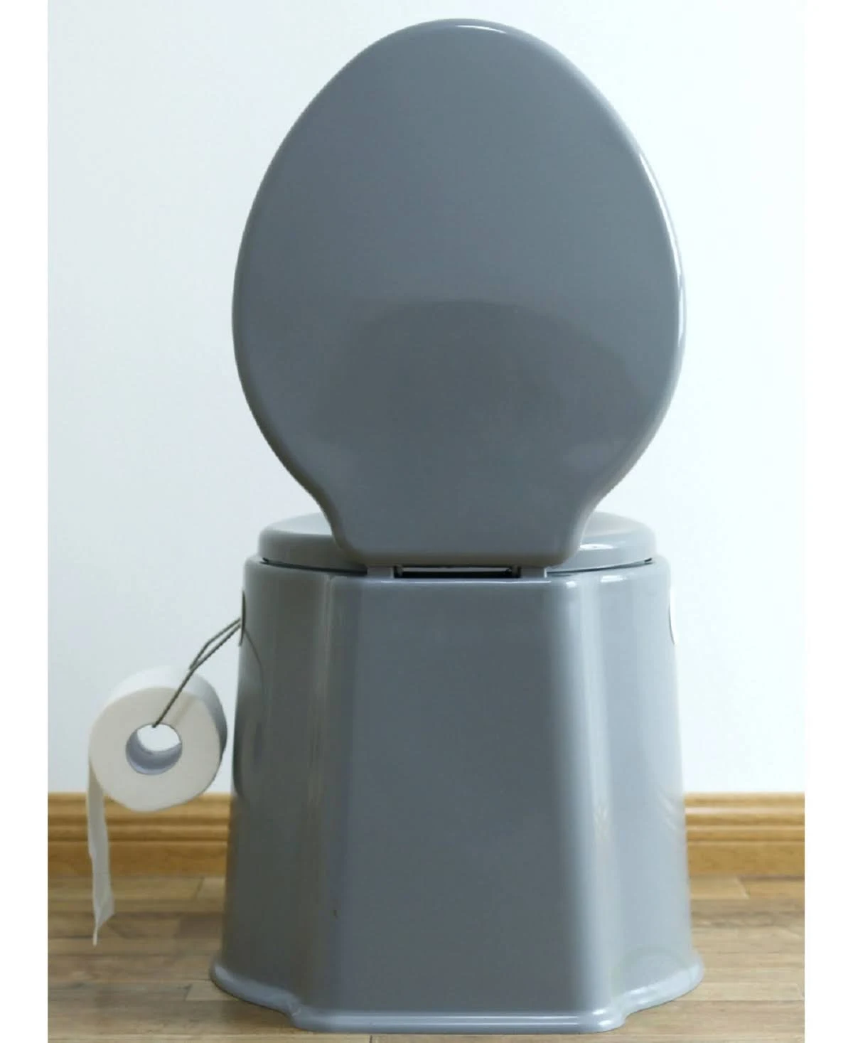 Playberg Portable Travel Toilet for Camping and Hiking, Silver