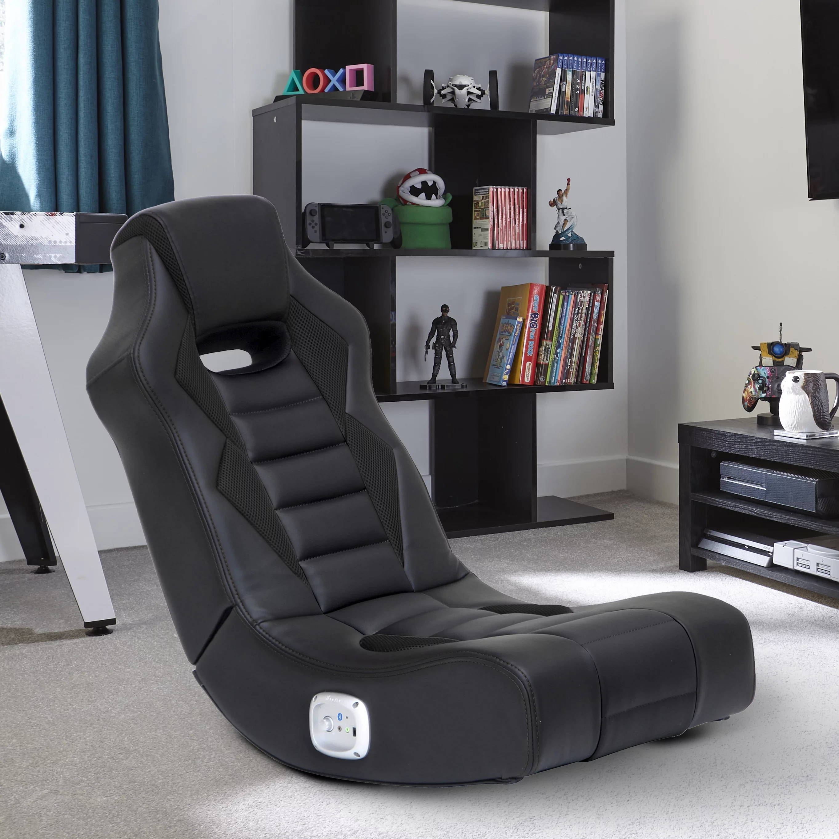 X Rocker Flash 2.0 Bluetooth Audio Floor Rocking Gaming Chair, Black