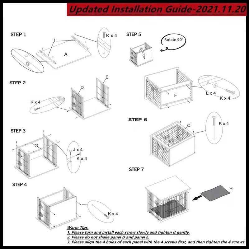 DWANTON Dog Crate Furniture with Cushion Wooden Dog Crate with Double Doors - Pet Supplies online store