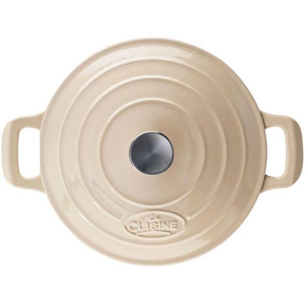 La Cuisine Pro 6-Piece Round Cast Iron Casserole Set with Cream Enamel Finish