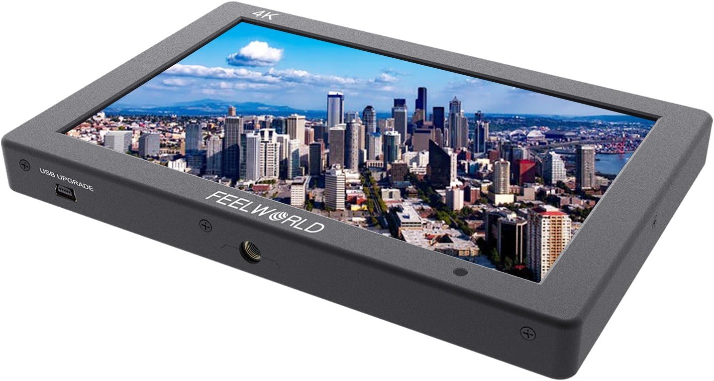 Feelworld T7 7 Camera Field Monitor 4K HDMI Imput Output 1920x1200 IPS Full HD Solid Aluminum Housing DSLR Video Assist with Peaking Focus False Colors (with Battery and Charger)