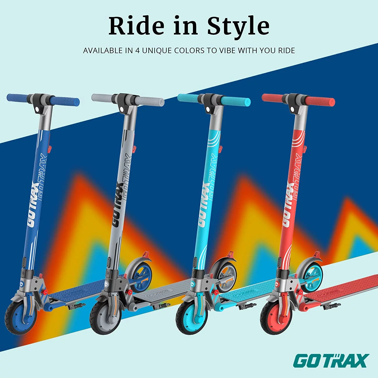 GOTRAX Vibe Electric Scooter for Kids Teens 8-15, 200W 6.5" Tires 7 Miles Foldable Commuting E-Scooter, Blue