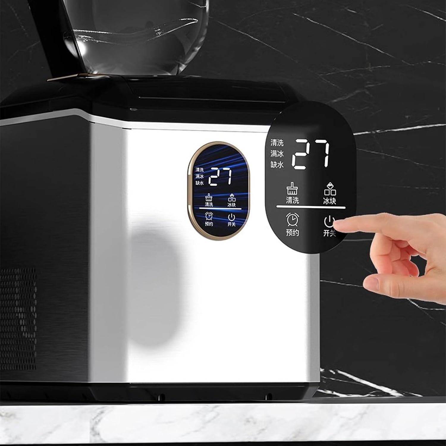 Countertop ice Maker Machine Ice Makers Countertop, 70.5 lbs/Day, 2 Way Filling, Self-Cleaning, 4 Gears Ice Size Control, ice Machine Maker countertop for Home Outdoor RV Electric Ice Maker