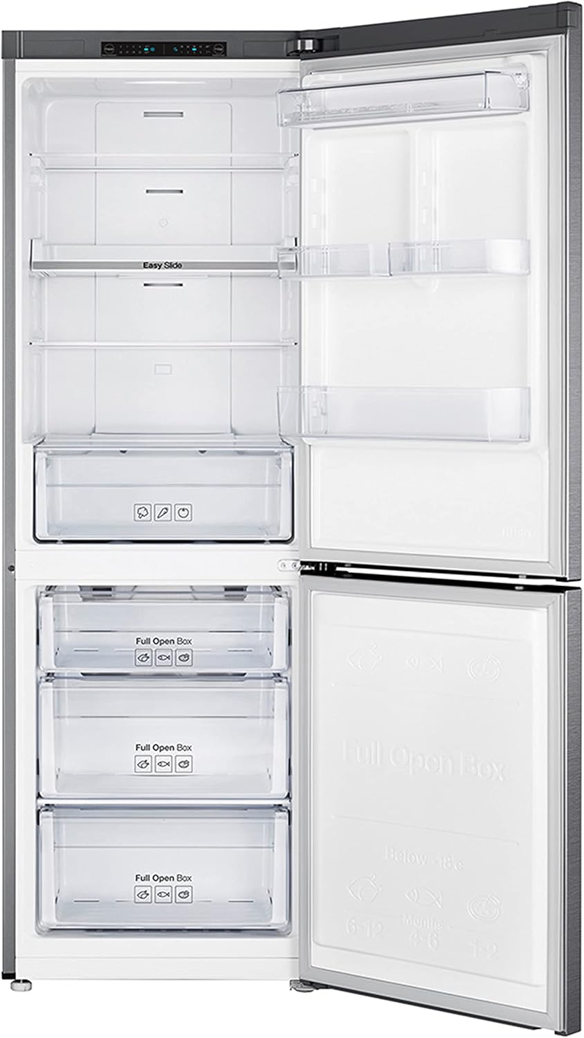 SAMSUNG 11.3 Cu Ft 24" Bottom Freezer Refrigerator, Slim Width for Small Spaces, Even Cooling, LED Lighting, Slide Shelf, RB10FSR4ESR/AA, Fingerprint Resistant Stainless Steel
