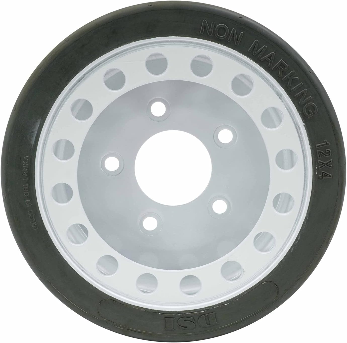 Mytee Products (4 Pack) SkyJack 158437, 158438, Tires 12 x 4, Brake- Model # SJIII3219, SJIII3015, SJIII3215, SJIII3019 | Non-Marking Wheel Assembly
