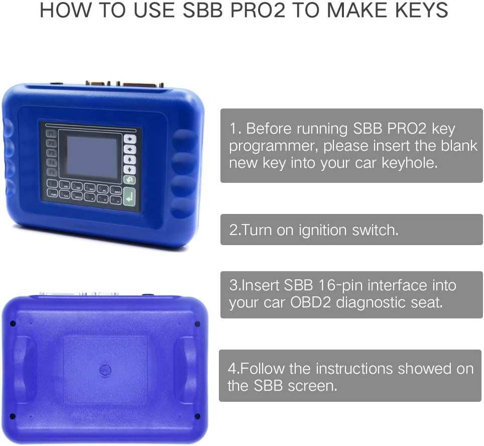 Sbb Pro2 V48.99 Key Programmer Supports G Chip Without Token Limit Multi-Language Car Key Programmer with CD Scanner