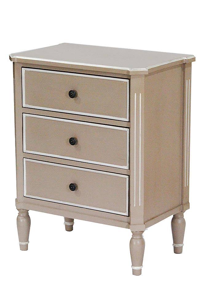 Gray Wood Accent Cabinet with 3 Drawers