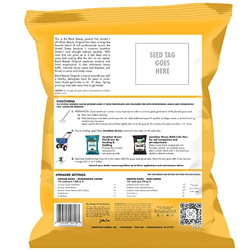 Jonathan Green 10315 Black Beauty Grass Seed Mix, 25-Pound