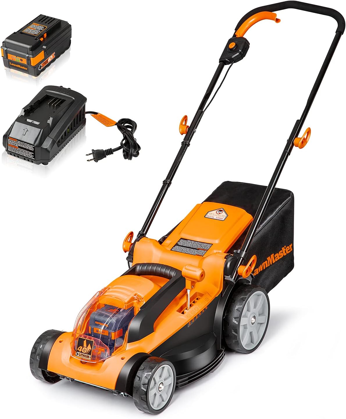 LawnMaster CLMFR6020A 0802 Cordless 21-Inch Brushless Push Lawn Mower 60V Max with 4.0Ah Battery &Fast Charger