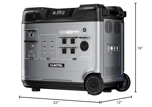 OUKITEL Portable Power Station P5000, Solar Generator with 5120Wh, 5x2200W AC Outlets (4000W Surge), 2.8H Full Charge, 1000W MPPT Solar, for Emergency, Home Backup, RV, Off-grid