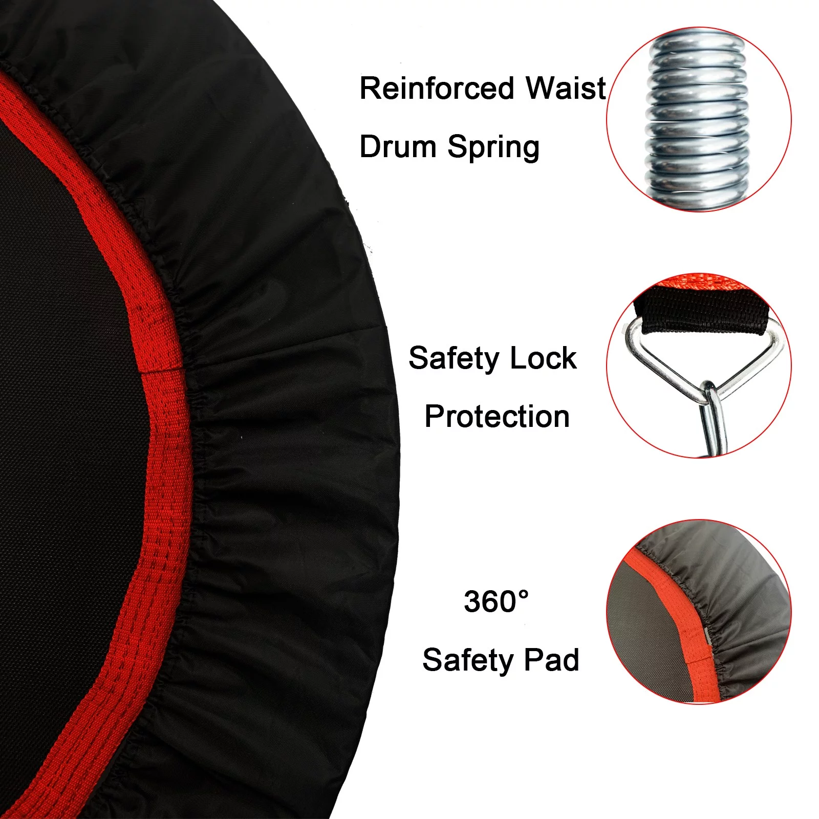 JSTUOKE 40 660lbs Fitness Mini Trampoline, Exercise Rebounder Mini Trampoline for Adults, Foldable with Adjustable Handle and 6 Support Legs