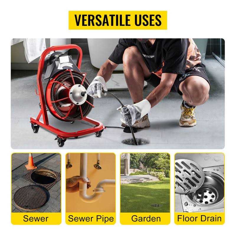 Vevor Drain Cleaner Machine Electric Drain Auger 370w Sewer Snake Machine - Shop Hardware Tools Online Store