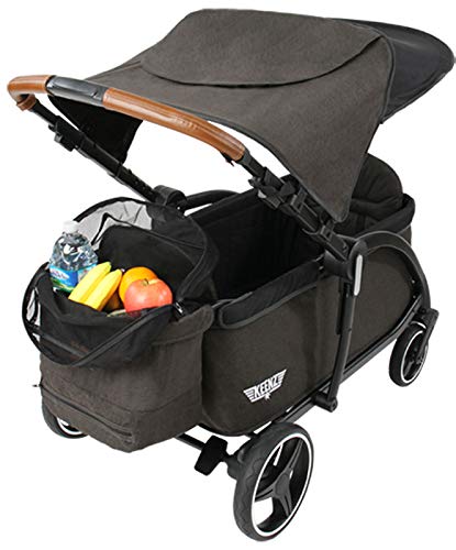Keenz Class Stroller Wagon with Ergonomic Seats and 5-Point Safety Harnesses – Luxury Stroller Wagon for 2 – Lightweight Baby, Toddler & Big Kids Wagon with Removable Canopy & One Handed Folding