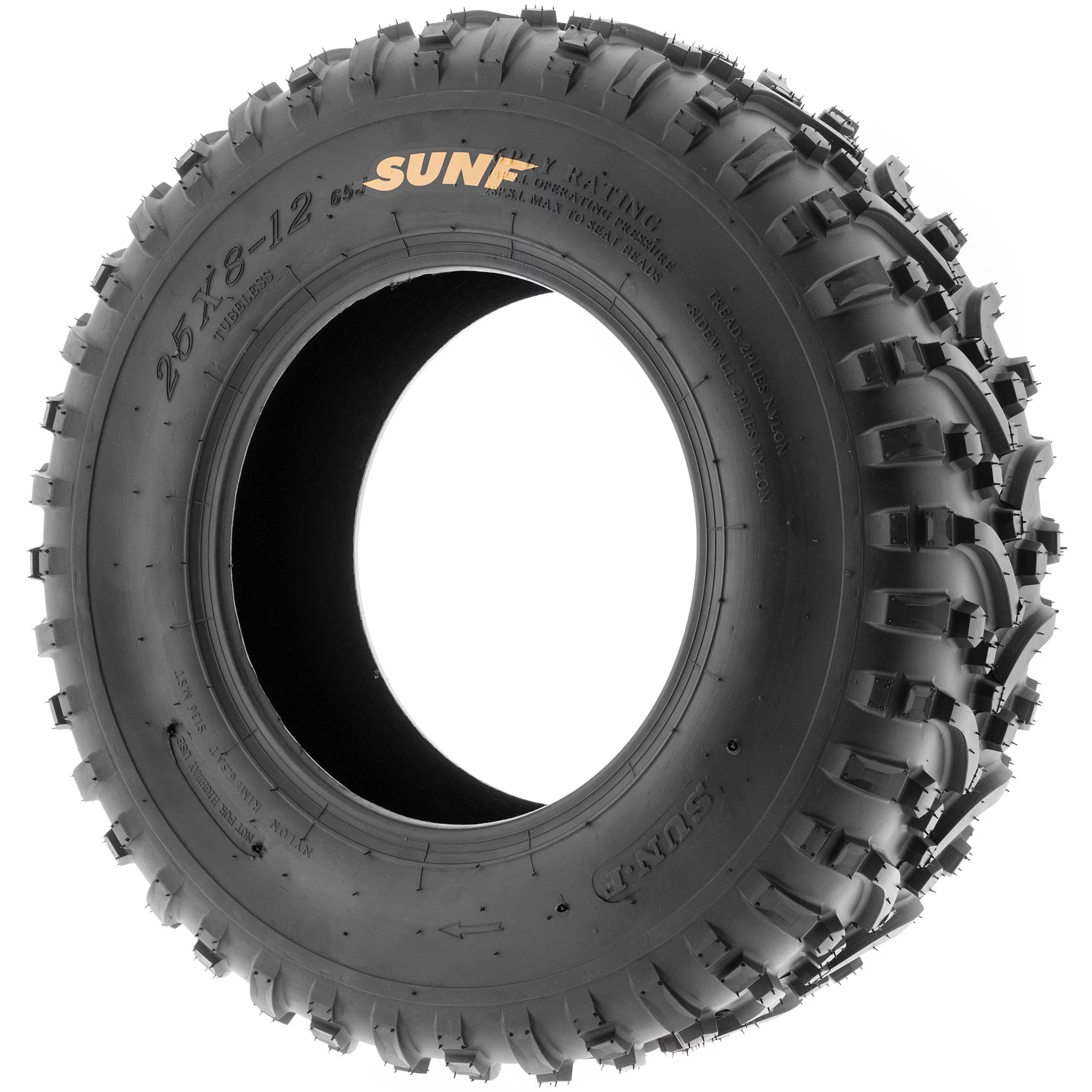 Set of 4 SunF ATV UTV Tires A032 25x8-12 25x8x12 6 PR