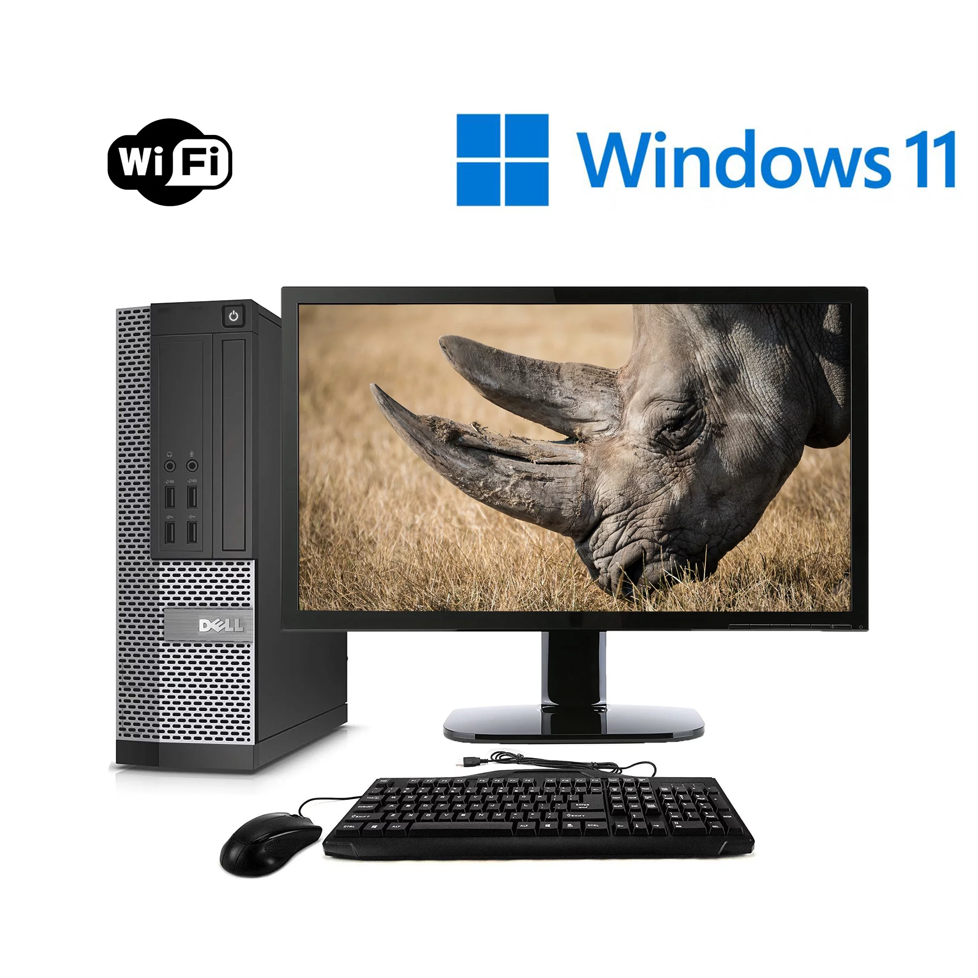 Dell OptiPlex 3020 Desktop Computer Tower i5 Dual Core 3.40 Ghz Computer PC 8GB DDR3 RAM 1TB Hard Drive Wifi DVDRW Windows 11 Pro 64 Bit (Used Desktop PC) with (Monitor Not Included) - Curated Treasures Market