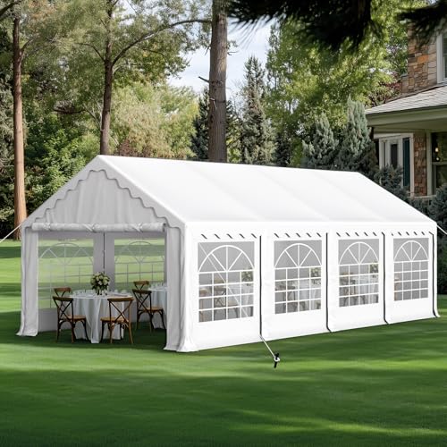 GREEN PARTY 20x40FT Party Tent Heavy Duty, Large Wedding Event Shelters with 7 Carry Bags & Removable Sidewalls, Outdoor Canopy Gazebo Commercial Tents for Parties Carport Camping Garden Patio