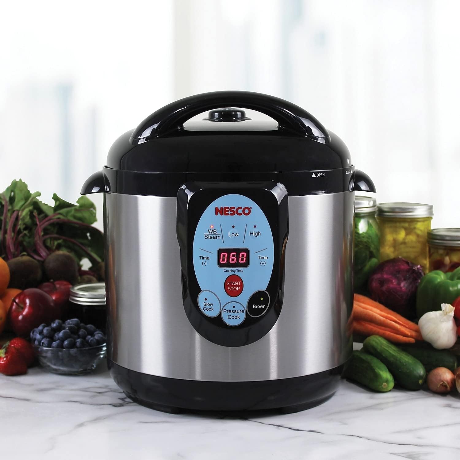 NESCO NPC-9 Smart Electric Pressure Cooker and Canner, 9.5 Quart, Stainless Steel