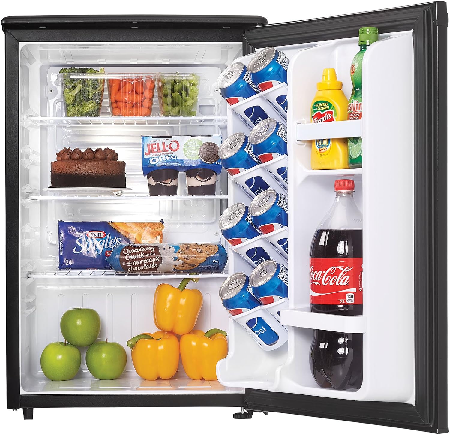 Danby DAR026A1BDD-6 2.6 Cu.Ft. Mini Fridge, Compact Refrigerator for Bedroom, Office, bar, countertop, E-Star Rated in Black & 0.7-cu. ft. Countertop Microwave, Black (DBMW0720BBB)