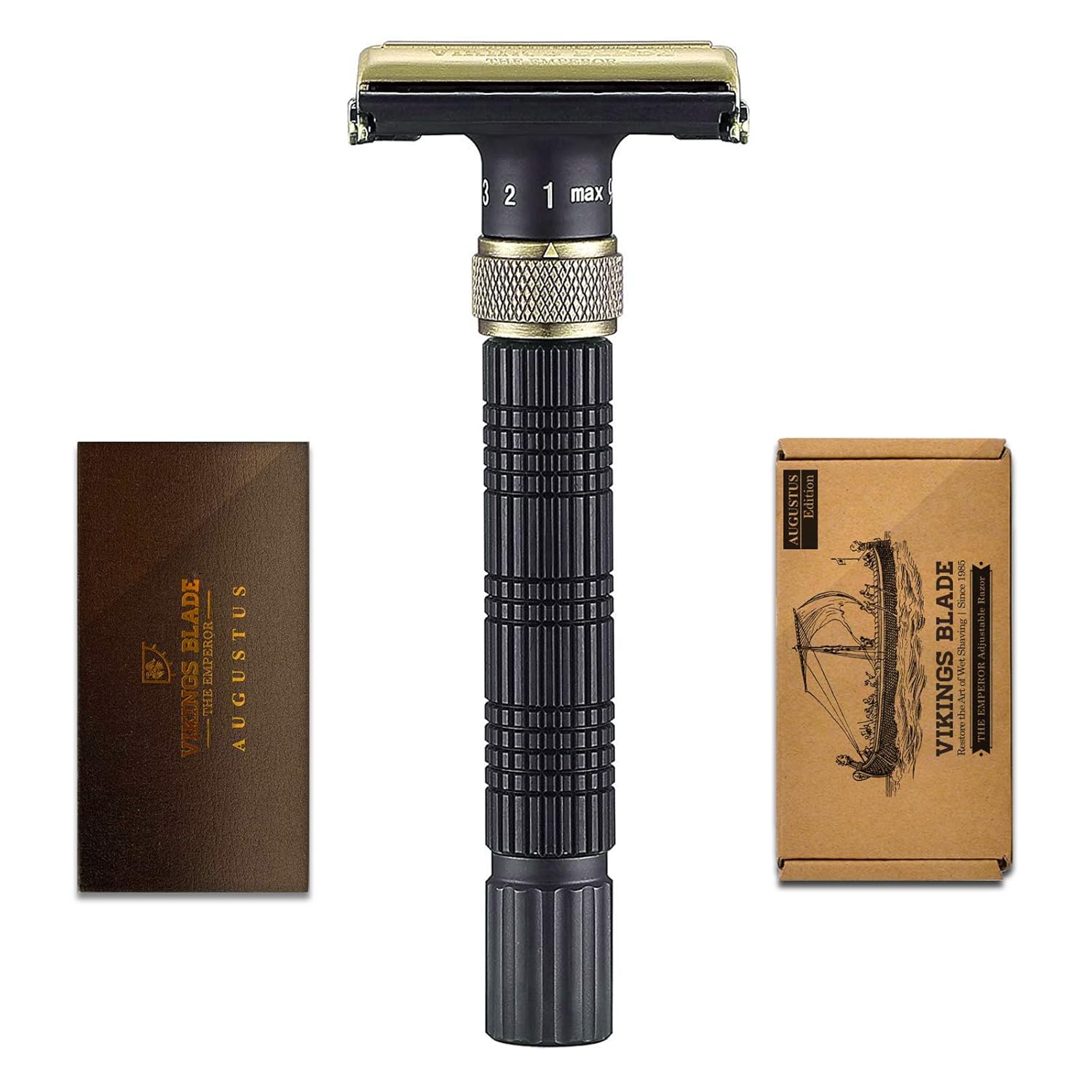 VIKINGS BLADE The Emperor Adjustable Safety Razor (Frosted Chrome) Pack of 2