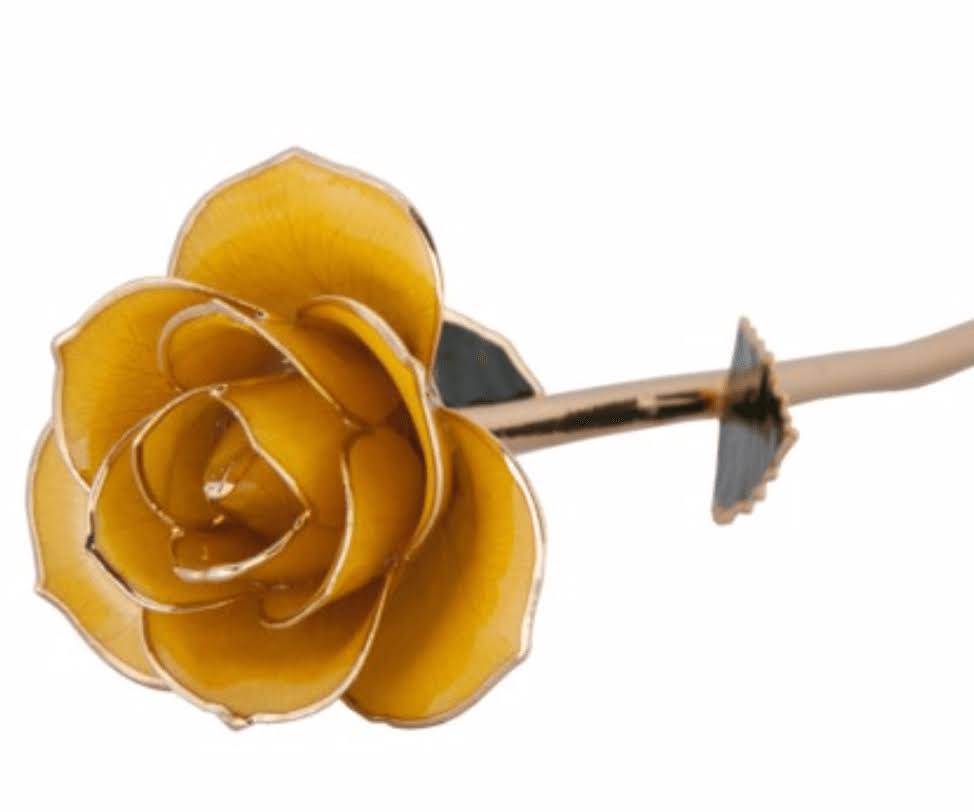 24K Gold Dipped Laquered Rose - Sunshine Yellow