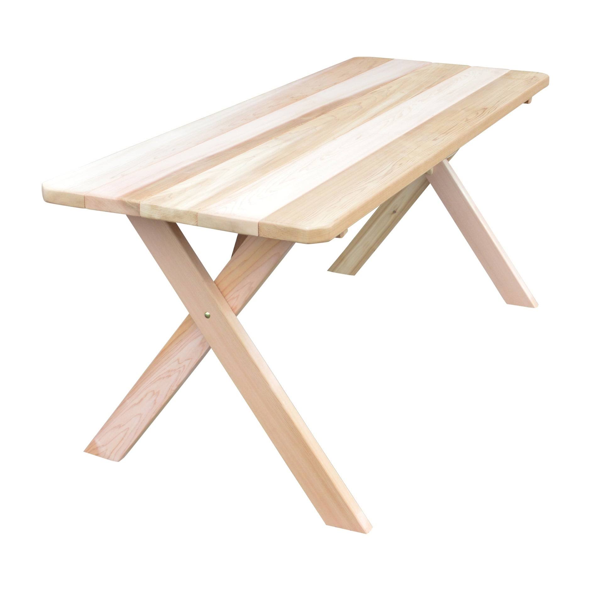 Cedar 4& Cross-leg Picnic Table - Unfinished
