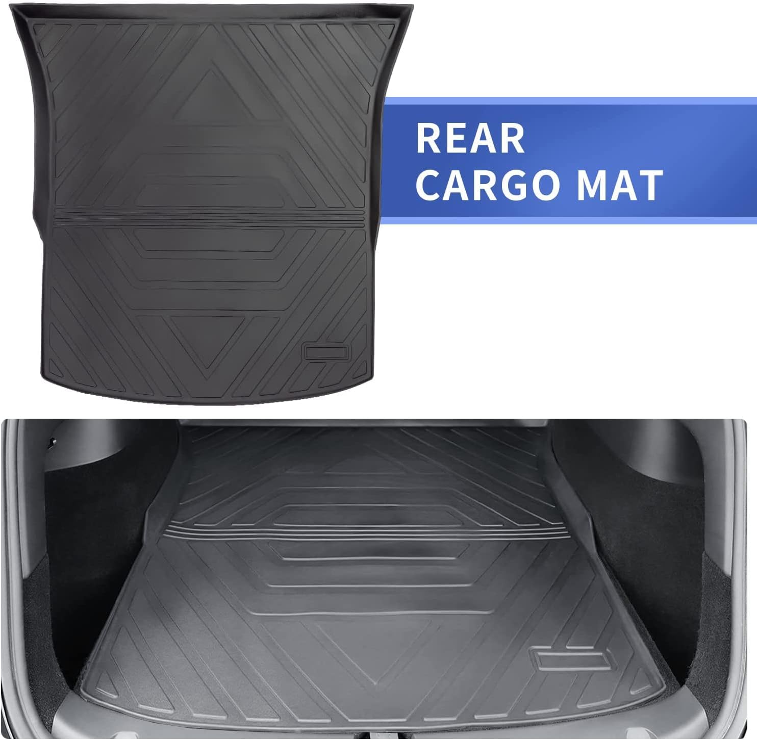 Sumli Trunk Mat for Tesla Model Y Trunk Mat Cargo Liner, 3PCS Frunk Storage Mats TPE 2021-2022 Tesla Model Y Accessories (Front Trunk Mat+ Rear Storage Mat+ Rear Trunk Mat)