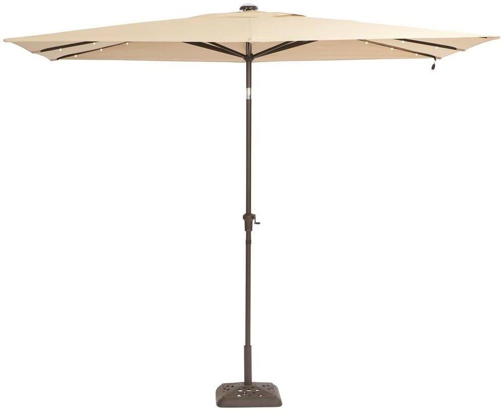 Hampton Bay YJAUC-171-RC2 10 ft. x 6 ft. Aluminum Solar Patio Umbrella in Cafe