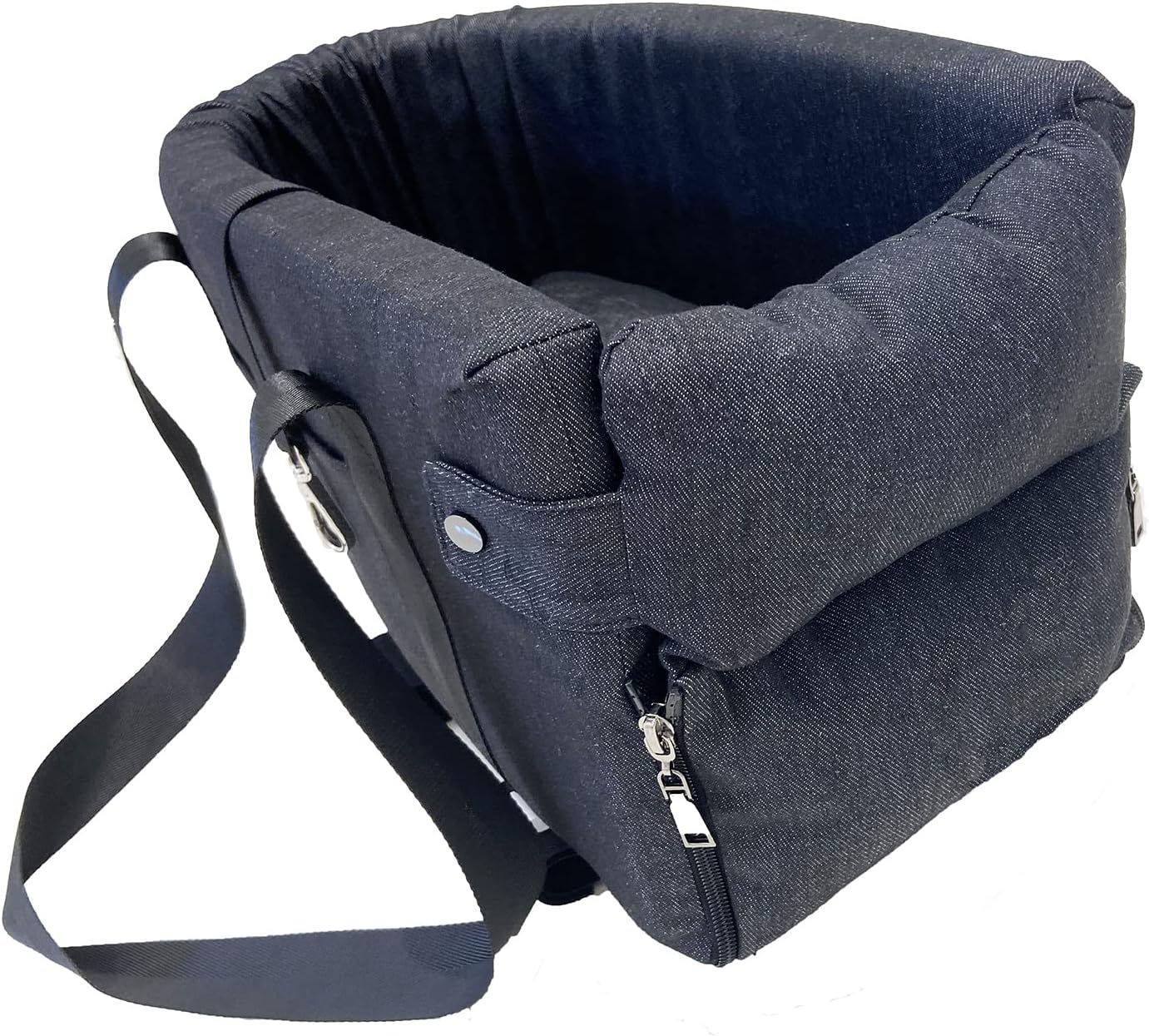 Ximei Dog Booster Car Seat ON Car Armrest Center Console Dog Pet Booster Car Seat Dog Cat Travel Seat Puppy Console for SUV Secure Safety Seat Perfect for Small Dogs Cats (Black and White)