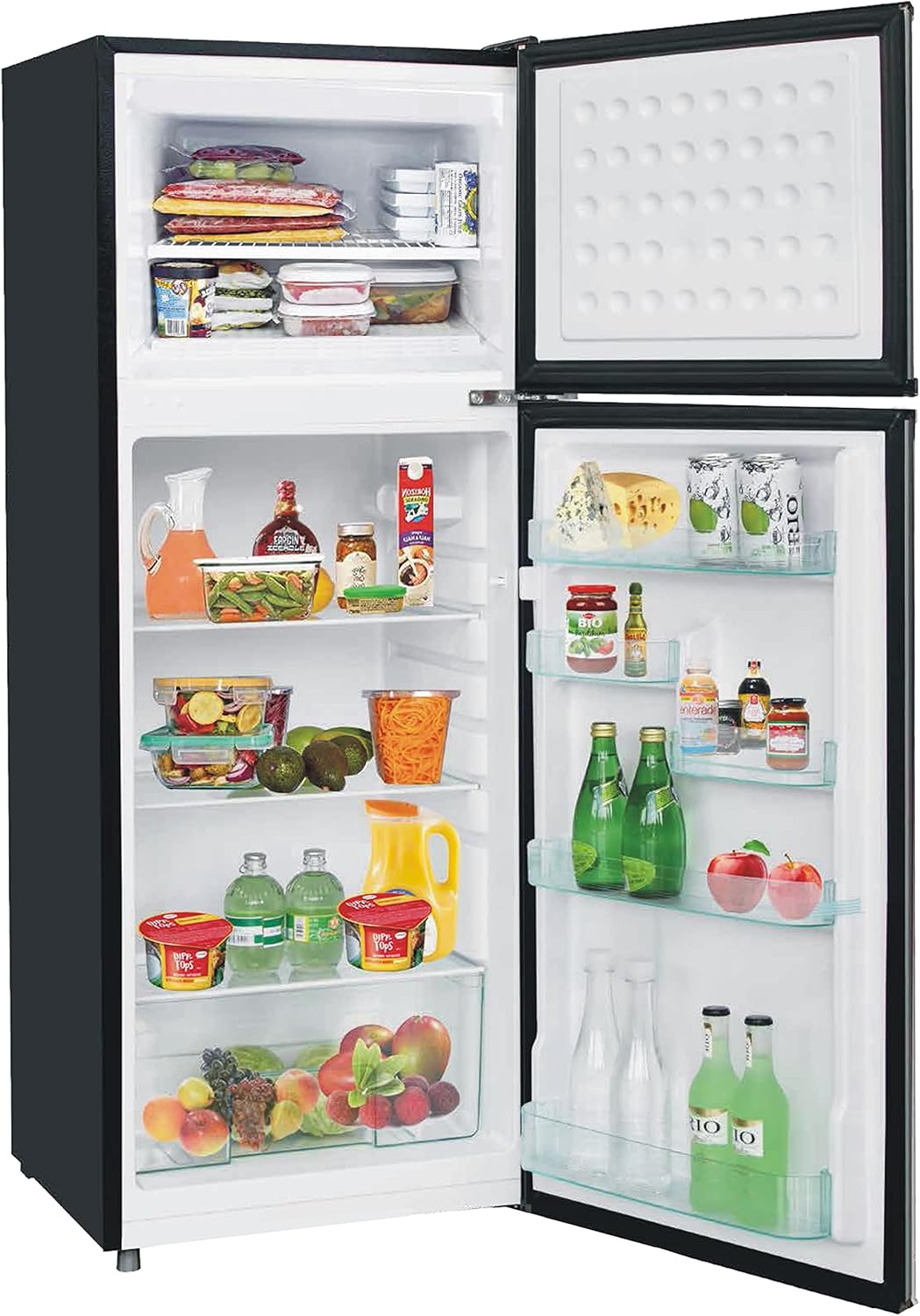 RCA RFR725 EFR749 2 Door Apartment Size Refrigerator with Freezer, 7.5 cu. ft, Platinum, Stainless