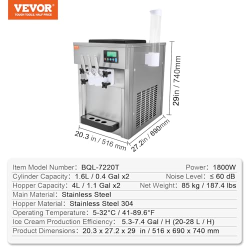 VEVOR Soft Serve Ice Cream Maker