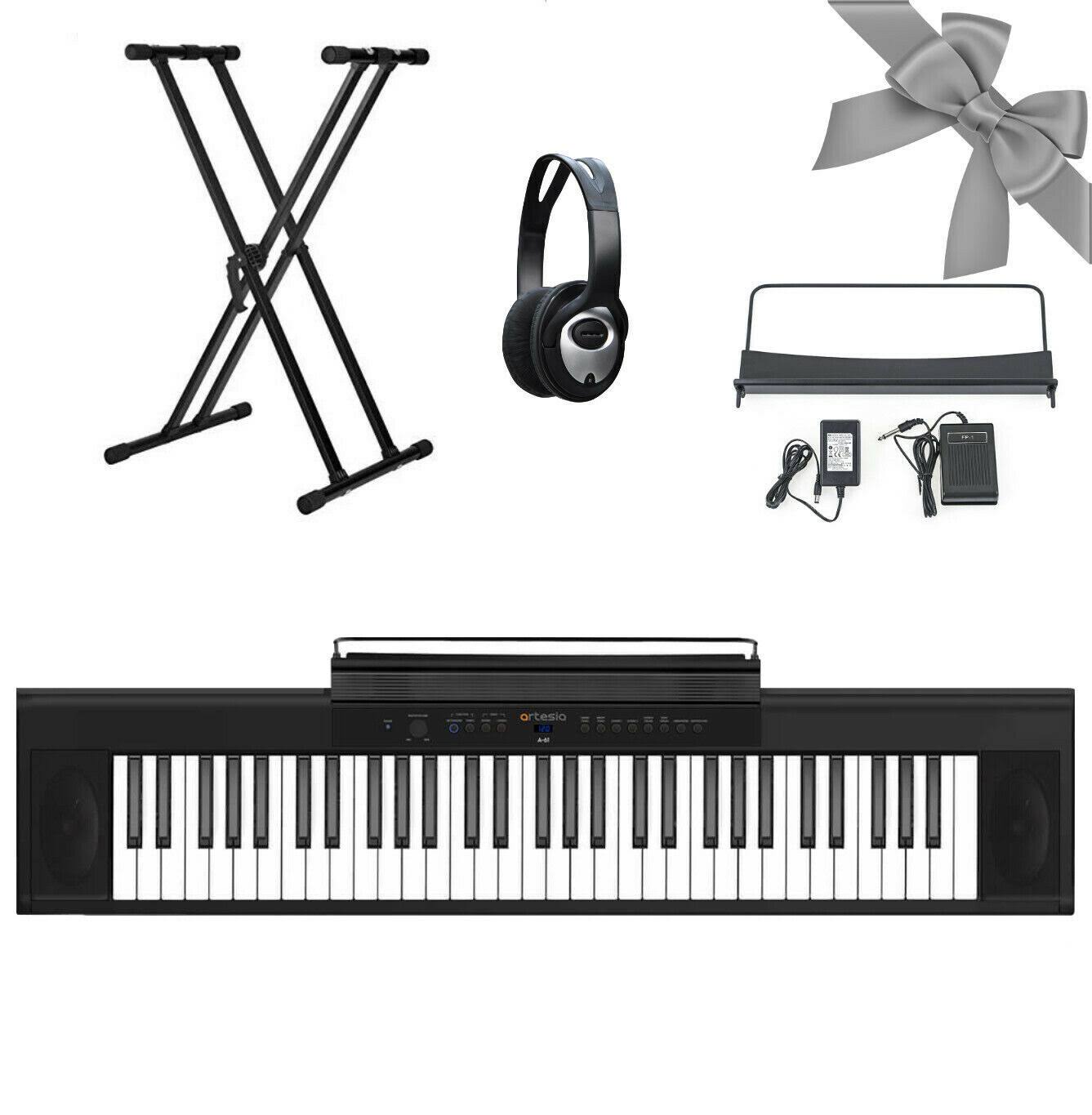 Artesia A-61 61-Key Digital Piano with Headphones u0026 Sustain Pedal