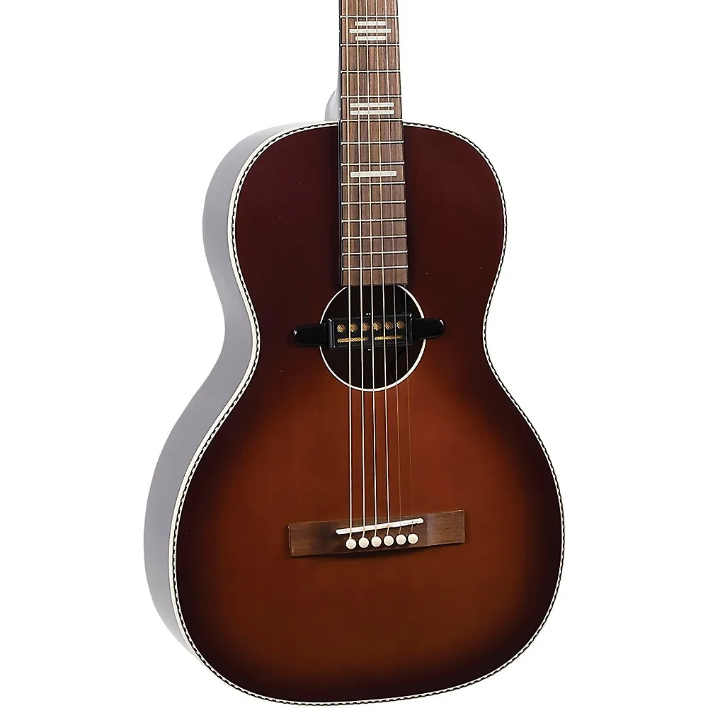Recording King RPS-7-E Dirty 30s Single 0 Parlor Acoustic-Electric Guitar Brown Sunburst - Curated Treasures Market