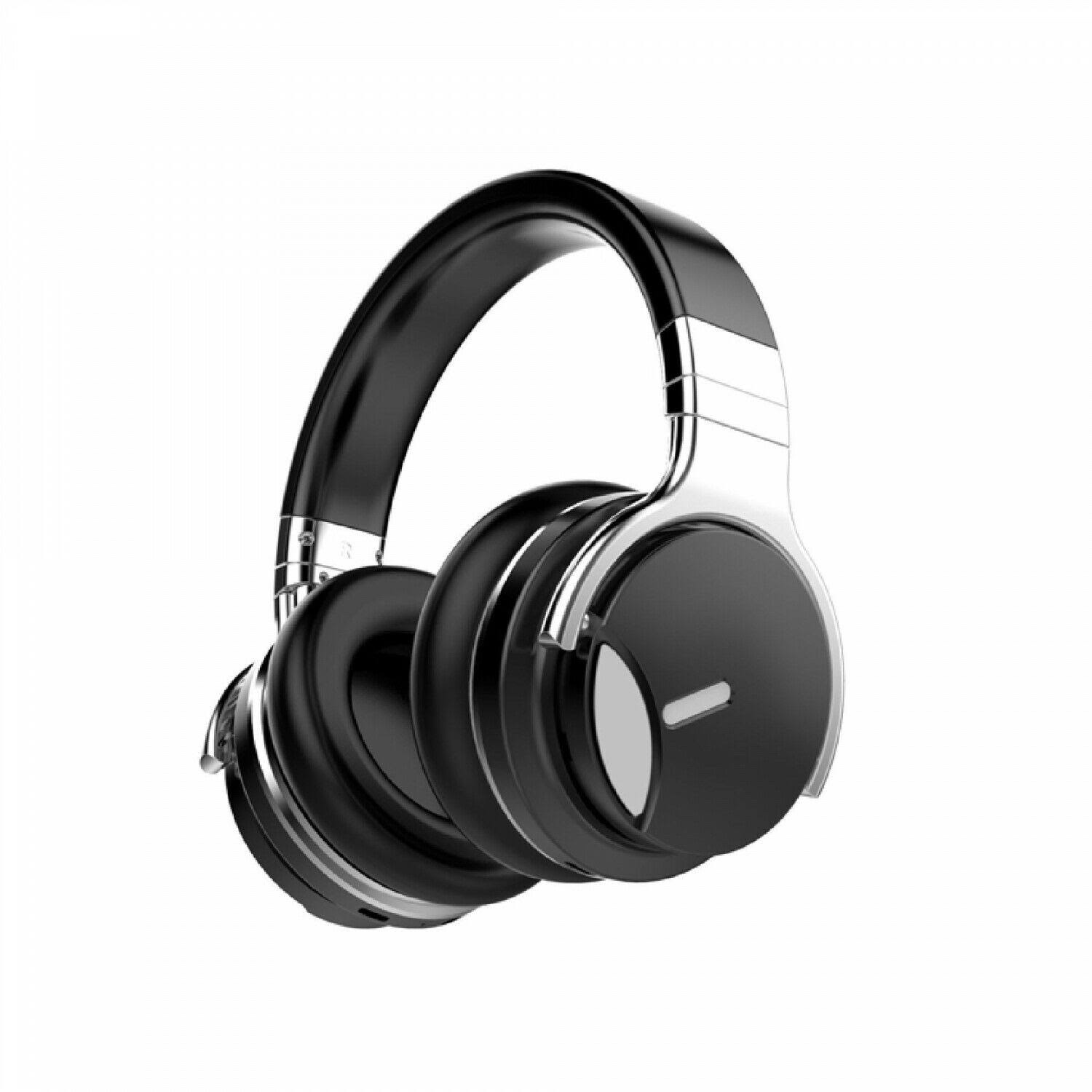 Cowin E7 Active Noise Cancelling Headphones Bluetooth Headphones with Mic Deep Bass Wireless Headphones Over Ear, Black