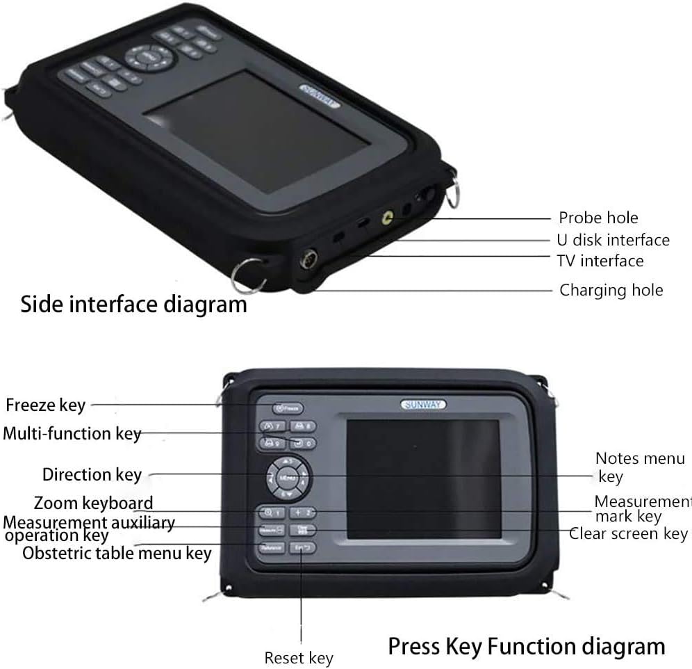 Portable Ultrasound?Scanner?for?Veterinary,Digital PalmSmart Ultrasonic Scanner Veterinary Pregnancy V8 with 4.0MHz?Rectal?Convex?Probe for Cattle, Horse, Camel, Equine, Goat, Cow and Sheep