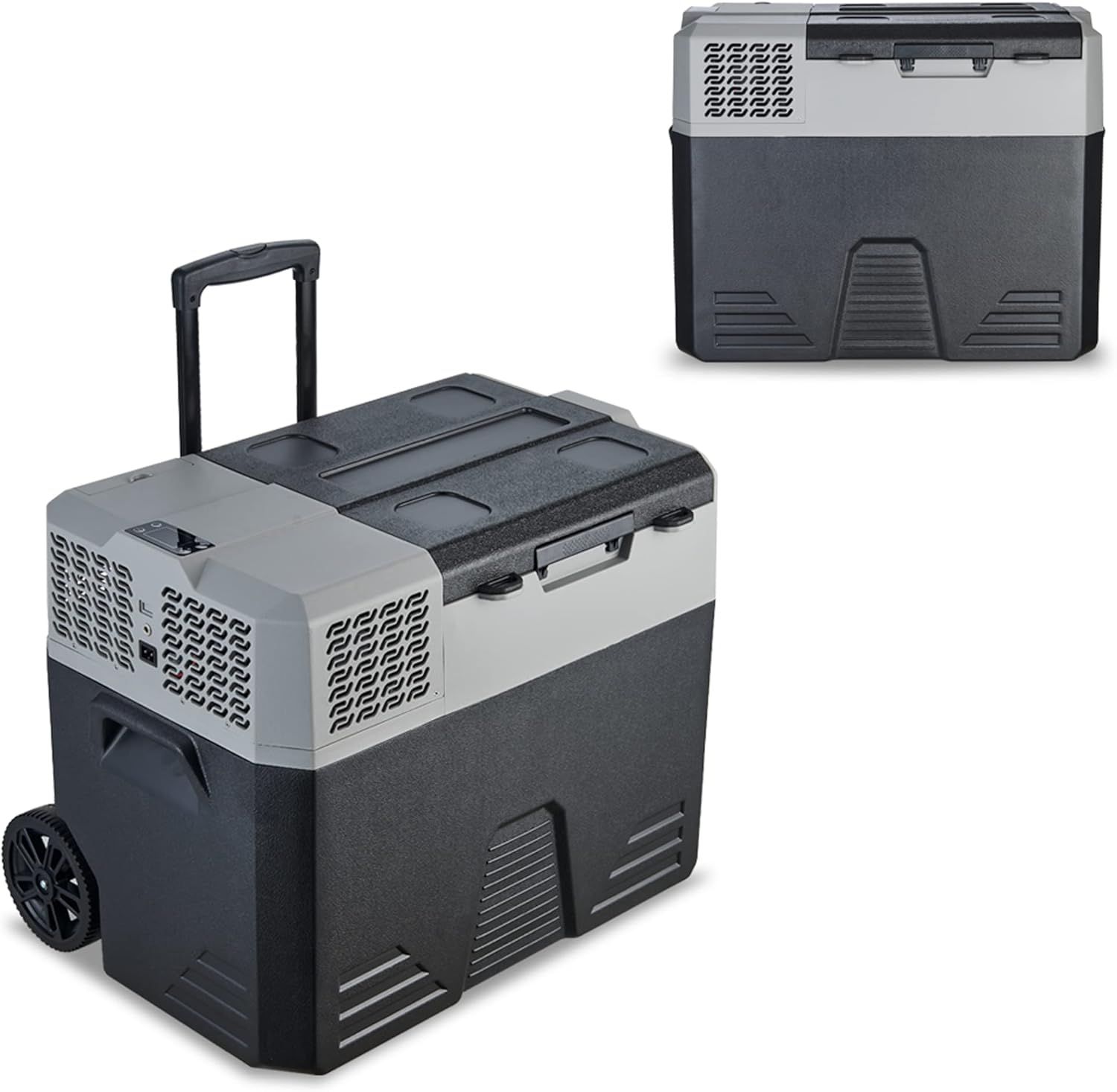 Portable Cooler Freezer/Refrigerator Cooler AC/DC Compressor Electric Cooler Trolley Wheels for Truck RV Boat Party Travel Picnic Outdoor Camping