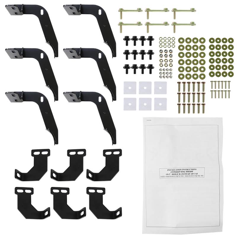 Spec-D Tuning for Dodge Ram 1500 Pickup 4x22 Oval Quad Cab Side Step Bars Nerf Running Boards 2pc