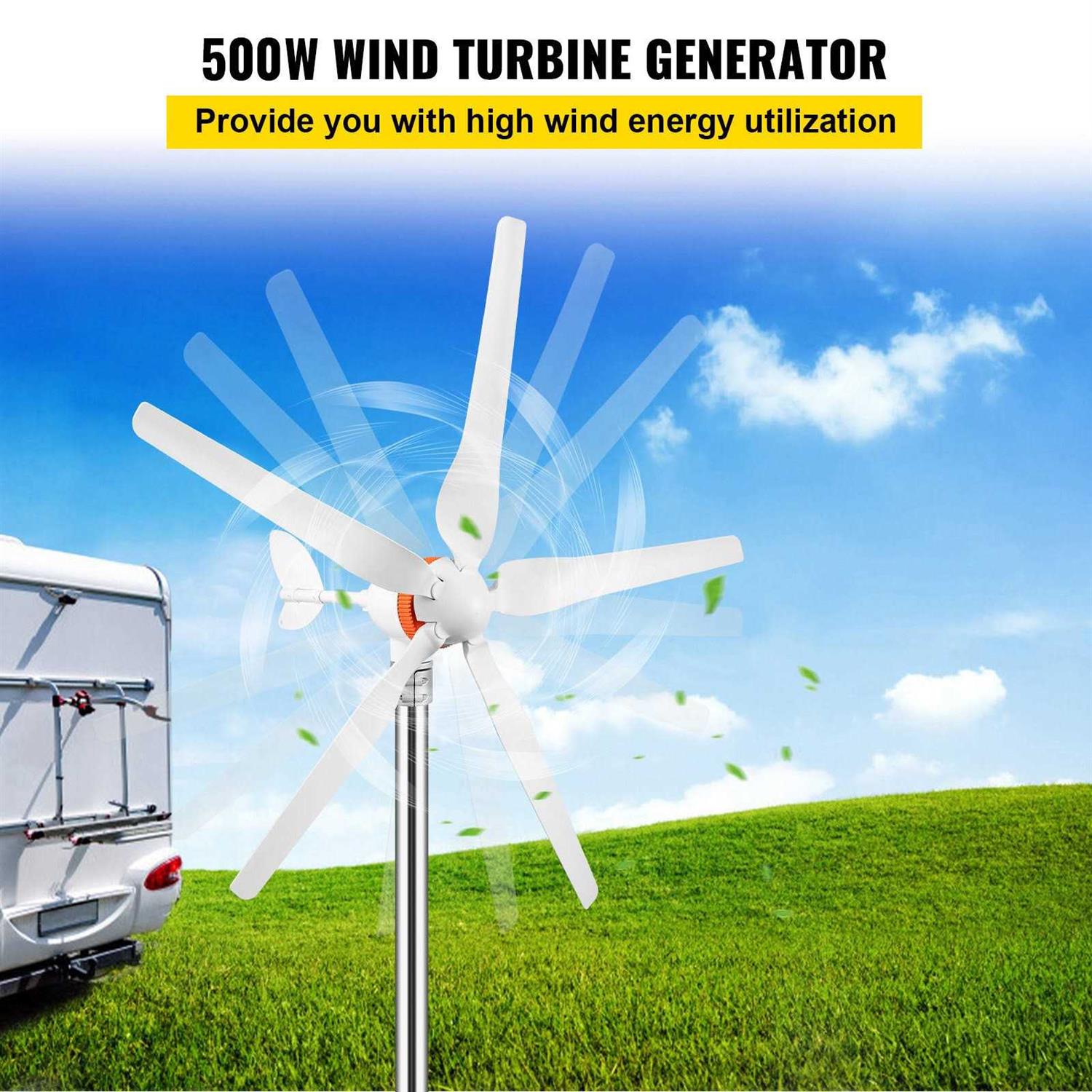 VEVOR Wind Turbine Generator 12V/AC Wind Turbine Kit 500W Wind Power Generator with MPPT Controller 5 Blades Auto Adjust Wind - Shop Hardware Tools Online Store