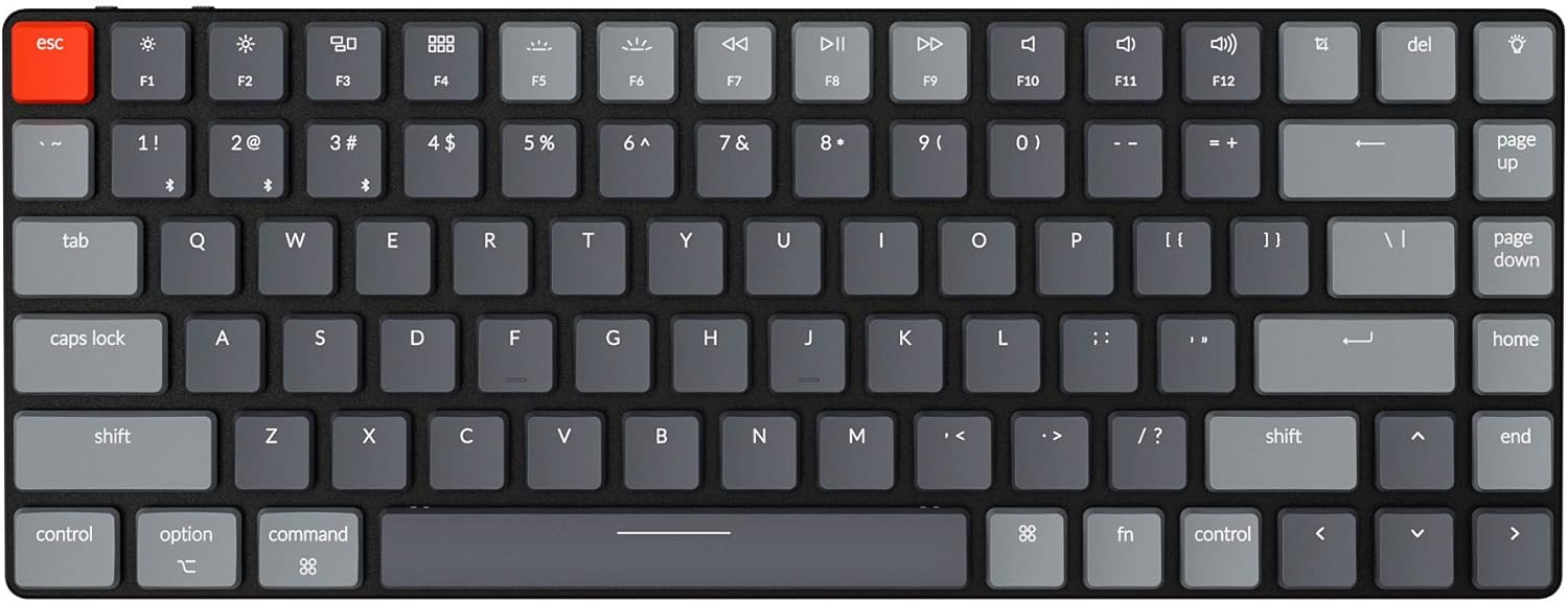 Keychron K3 Ultra-Slim 75% Layout Wireless Wired Mechanical Keyboard, Compact 84 Keys Bluetooth RGB LED Backlit for Mac Windows, Low Profile Gateron Brown Switch, Version 2