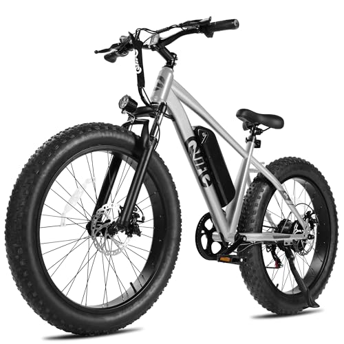 Racer Plus Adult Electric Bicycle, Peak 1000W Motor Electric Bike for Adults, Up to 28MPH 65Miles, 26x4.0 Fat Tire Electric Mountain Bike with 48V 13AH Battery, 7 Speed Front Suspension E Bike