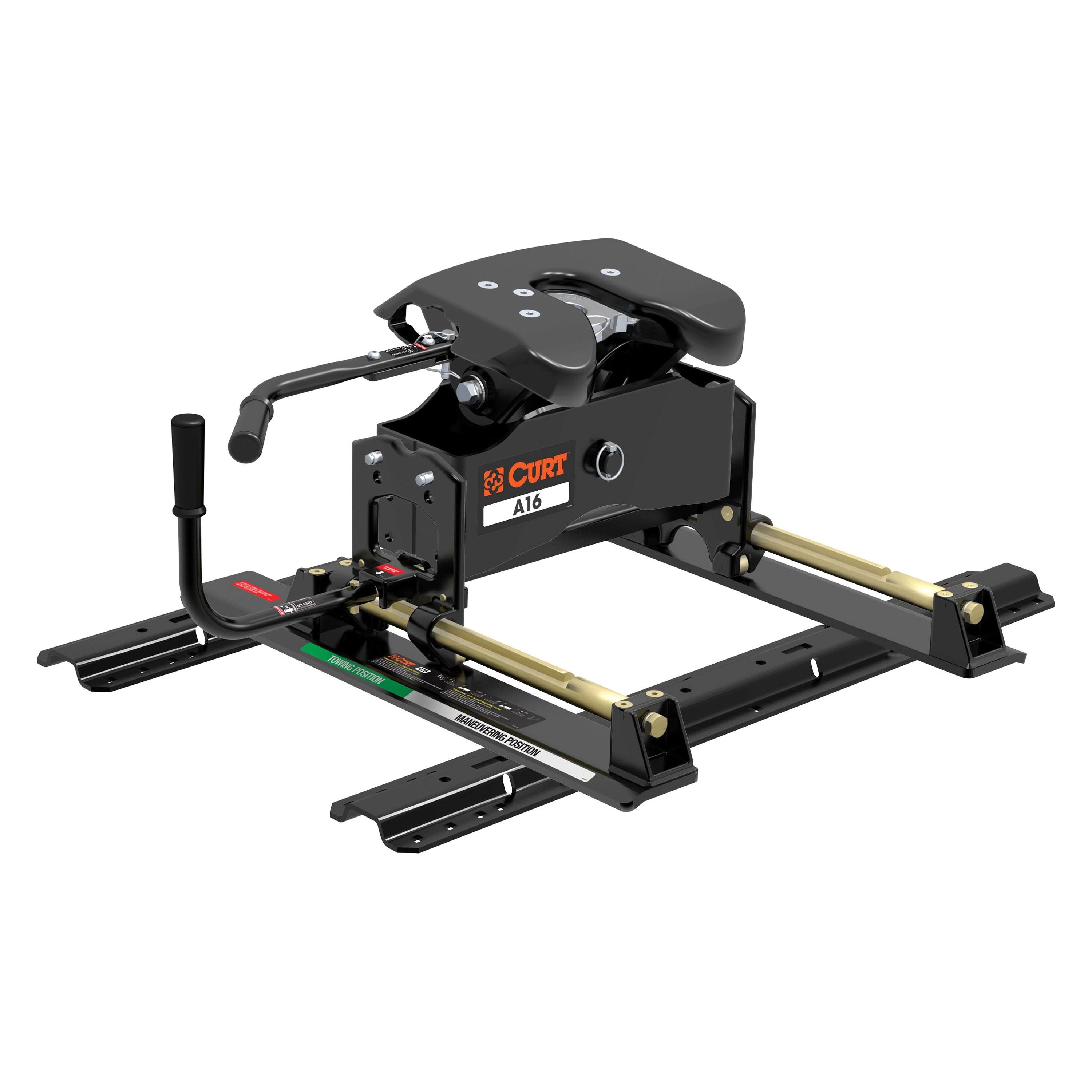 Curt 16621 A16 5th Wheel Hitch with Roller u0026 Rails