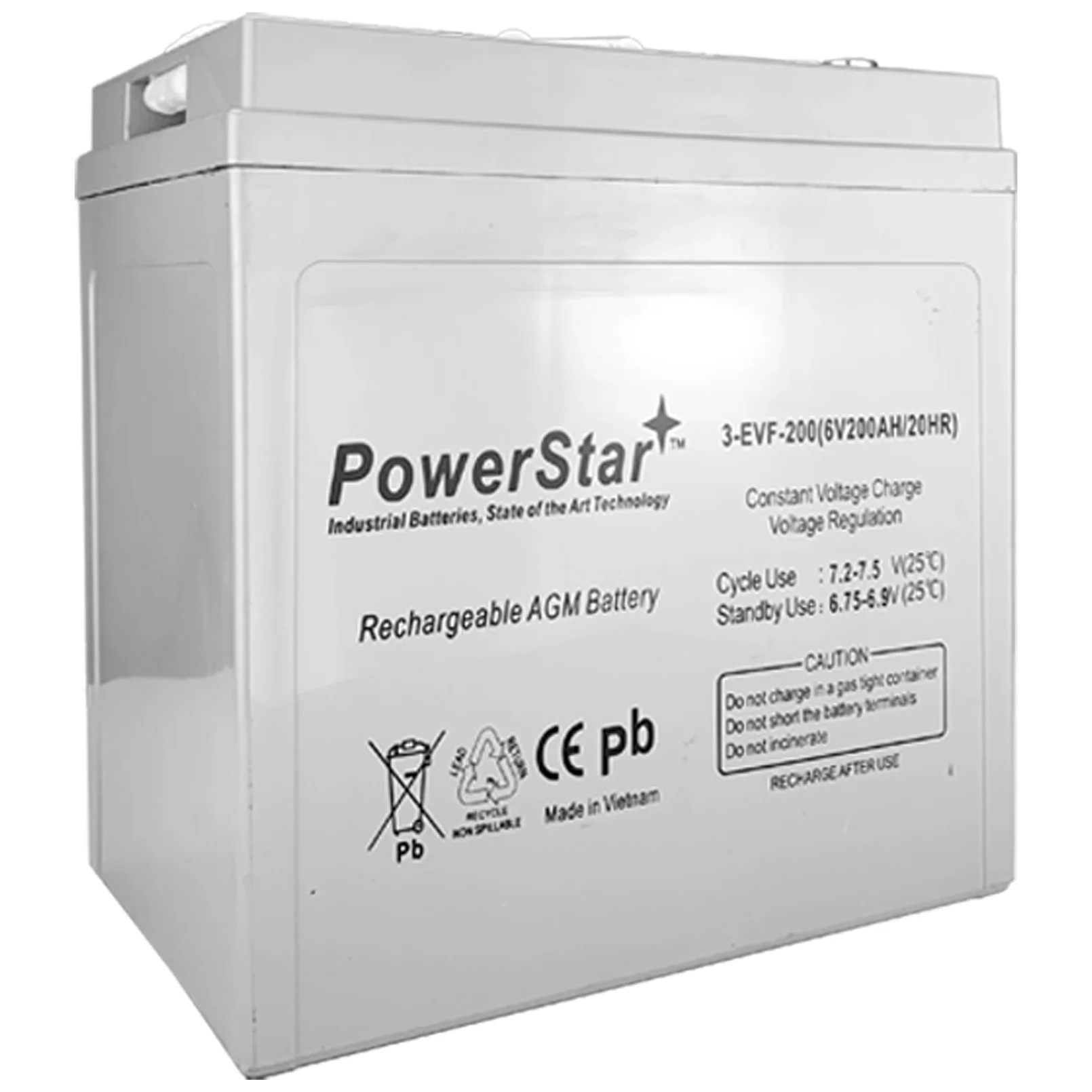 PowerStar 6 Volt Golf Cart Battery RV Marine Solar Deep Cycle T105 - Curated Treasures Market