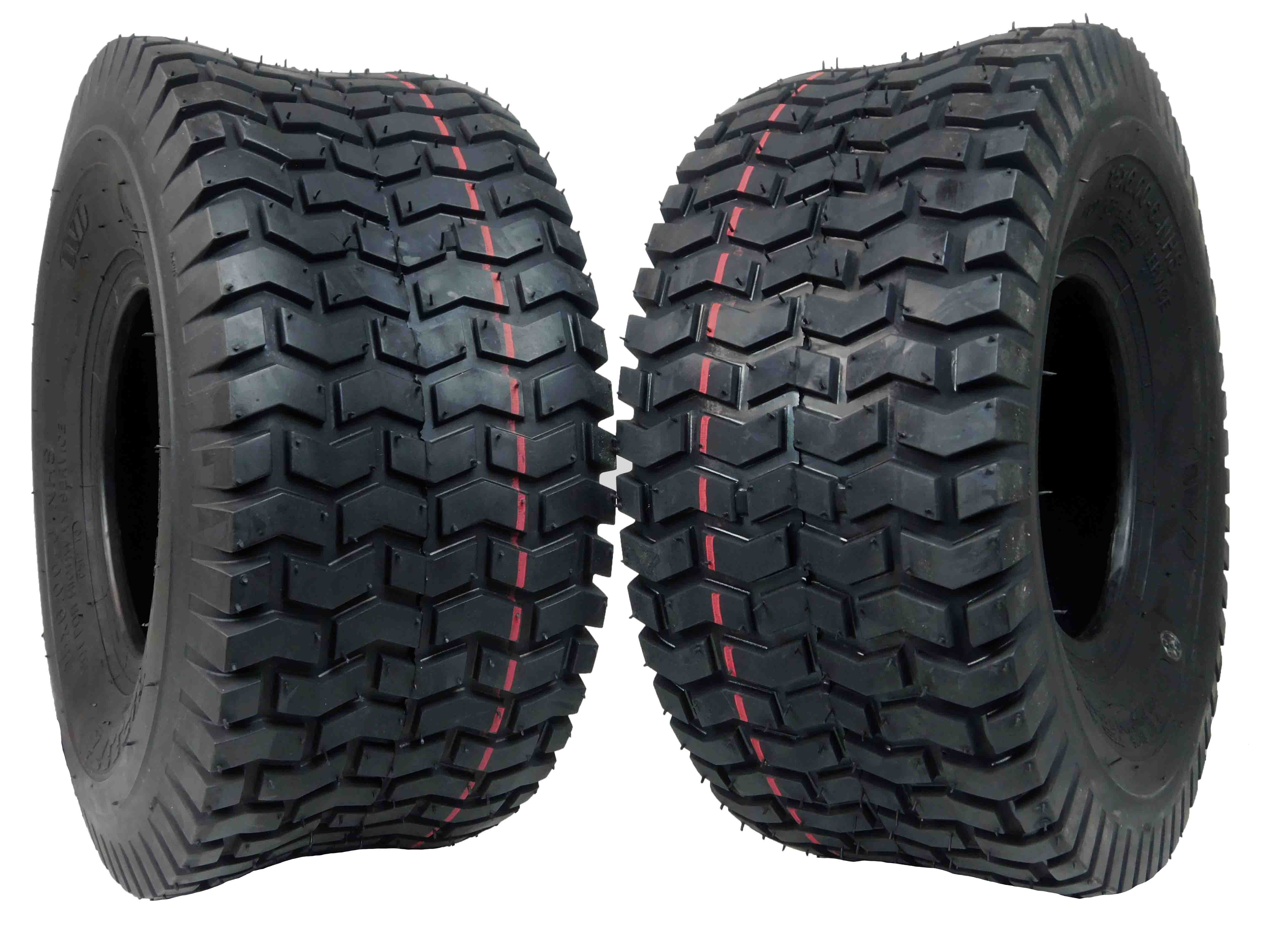 MASSFX 15x6-6 Lawn Mower and Turf Tire - 4 Ply, 1/4 Tread Depth, Set of 2 - 15x6x6