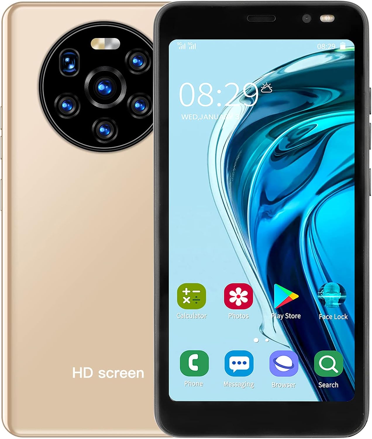 wendeekun Mate40 Pro Unlocked Smartphone, Mobile Phones,Dual Card Dual Standby Smart Phone 512MB+4GB,Maximum Support Extension 128GB, black Pack of 2